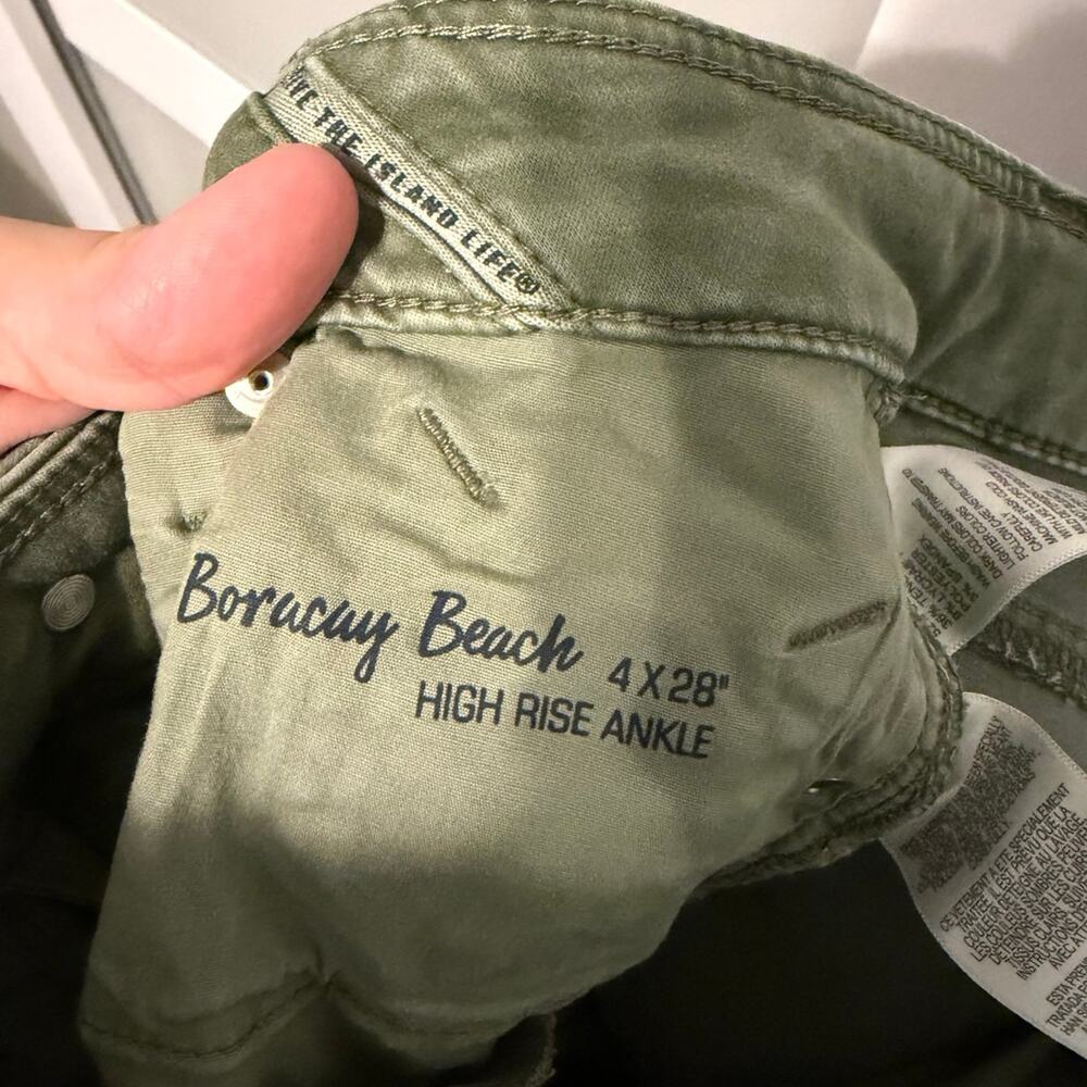 Tommy Bahama Boracay Beach High Rise Ankle Pants Tea Leaf Green Size 4x28 - Picture 4 of 4